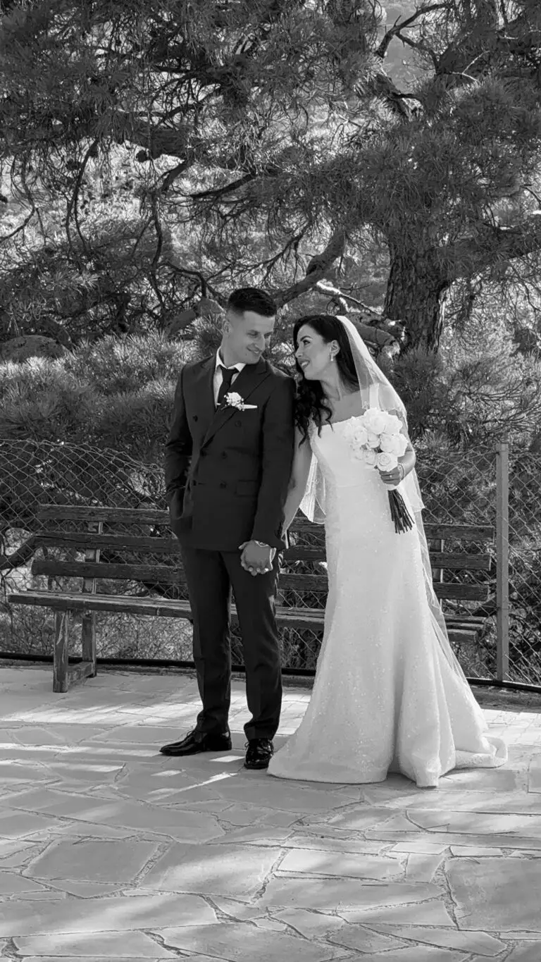 bride getting ready backstage captured by wedding content creator in Cyprus